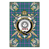Clan Pitcairn Hunting Tartan Crest Black Garden Flag - Gold Thistle MU13 Clan Pitcairn Tartan Today