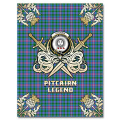 Clan Pitcairn Hunting Tartan Gold Courage Symbol Blanket RY94 Clan Pitcairn Tartan Today