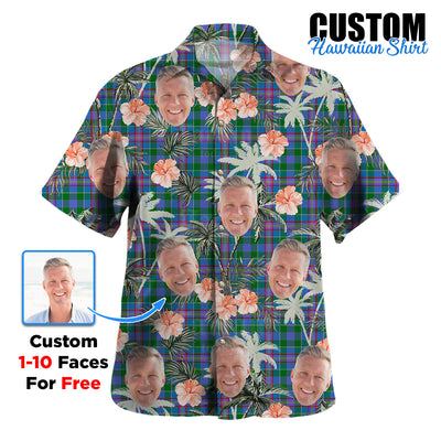 Clan Pitcairn Hunting Tartan Custom Face Hawaiian Shirt – Unisex Gift for Family Members, Summer Party