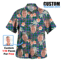 Clan Pitcairn Hunting Tartan Custom Face Hawaiian Shirt – Unisex Gift for Family Members, Summer Party ZW17 Pitcairn Hunting Tartan Tartan Hawaii Shirt