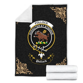 Clan Pollock Crest Tartan Premium Blanket Black AN36 Clan Pollock Tartan Today