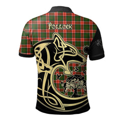 Clan Pollock Modern Tartan Polo Shirt Viking Wolf LA93 Pollock Modern Tartan Tartan Polo