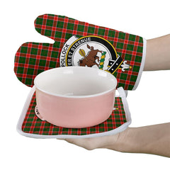 Clan Pollock Modern Tartan Crest Oven Mitt And Pot Holder (2 Oven Mitts + 1 Pot Holder) OI44 Clan Pollock Tartan Today