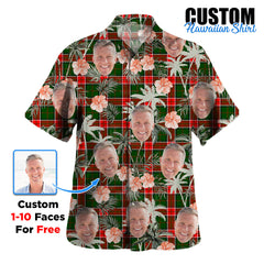 Clan Pollock Modern Tartan Custom Face Hawaiian Shirt – Unisex Gift for Family Members, Summer Party XW64 Pollock Modern Tartan Tartan Hawaii Shirt