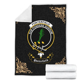Clan Porterfield Crest Tartan Premium Blanket Black WY63 Clan Hall Tartan Today