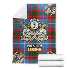 Clan Preston Tartan Gold Courage Symbol Blanket UC23 Clan Preston Tartan Today