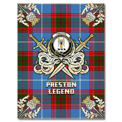 Clan Preston Tartan Gold Courage Symbol Blanket UC23 Clan Preston Tartan Today