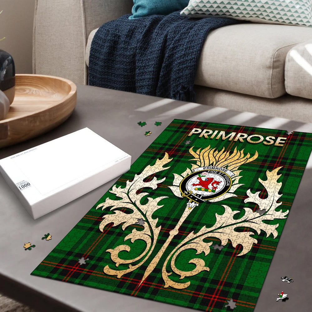 Clan Primrose Tartan Crest Thistle Jigsaw Puzzles Gift For Family JA64 Clan Primrose Tartan Today