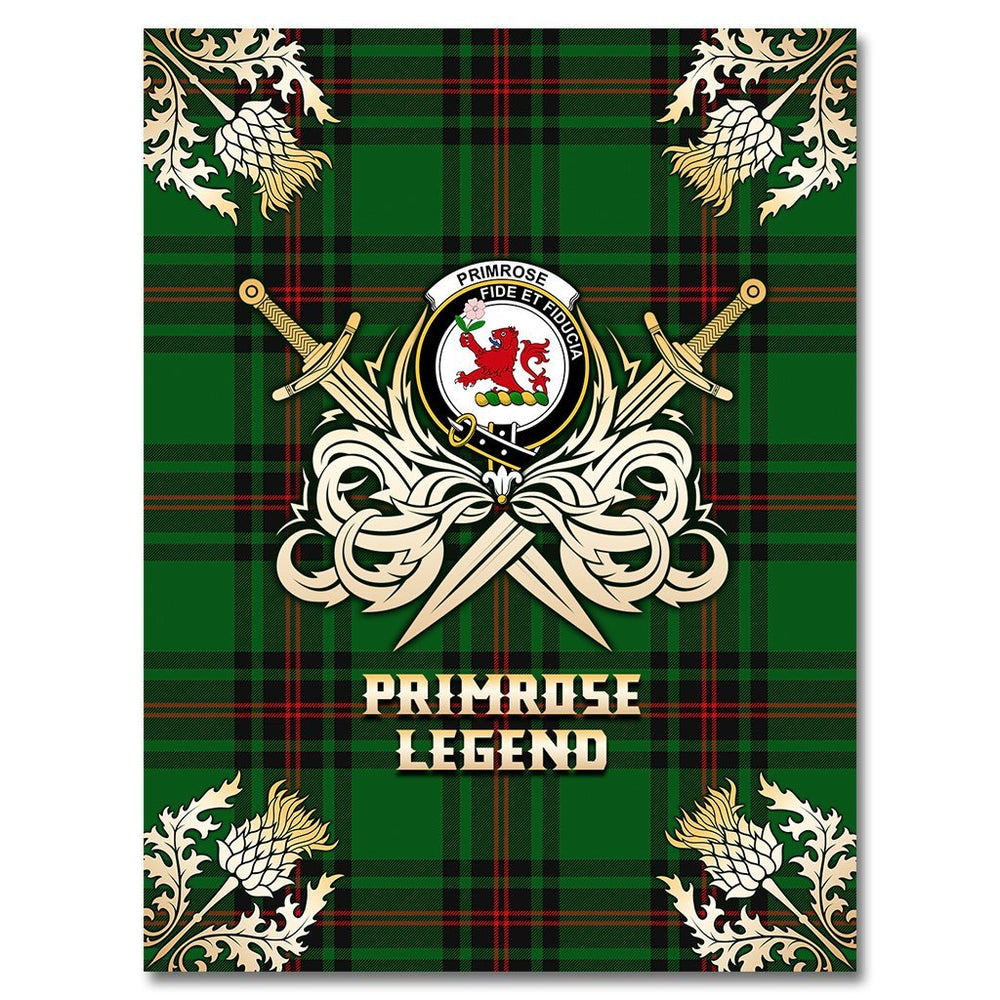 Clan Primrose Tartan Gold Courage Symbol Blanket GO81 Clan Primrose Tartan Today
