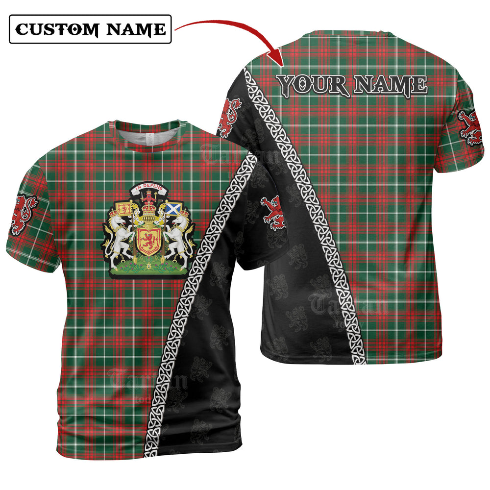 Prince of Wales Tartan Shirt with Scotland Coat of Arms & Custom Name EN93