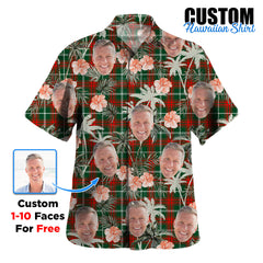 Clan Prince of Wales Tartan Custom Face Hawaiian Shirt – Unisex Gift for Family Members, Summer Party AR89 Prince of Wales Tartan Tartan Hawaii Shirt