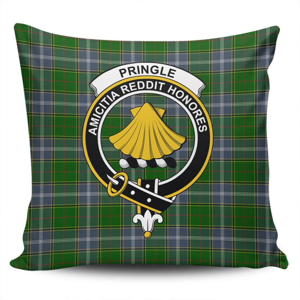 Clan Pringle Tartan Crest Pillow Cover LR80 Clan Pringle Tartan Today
