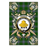 Clan Pringle Tartan Crest Black Garden Flag - Gold Thistle DJ41 Clan Pringle Tartan Today