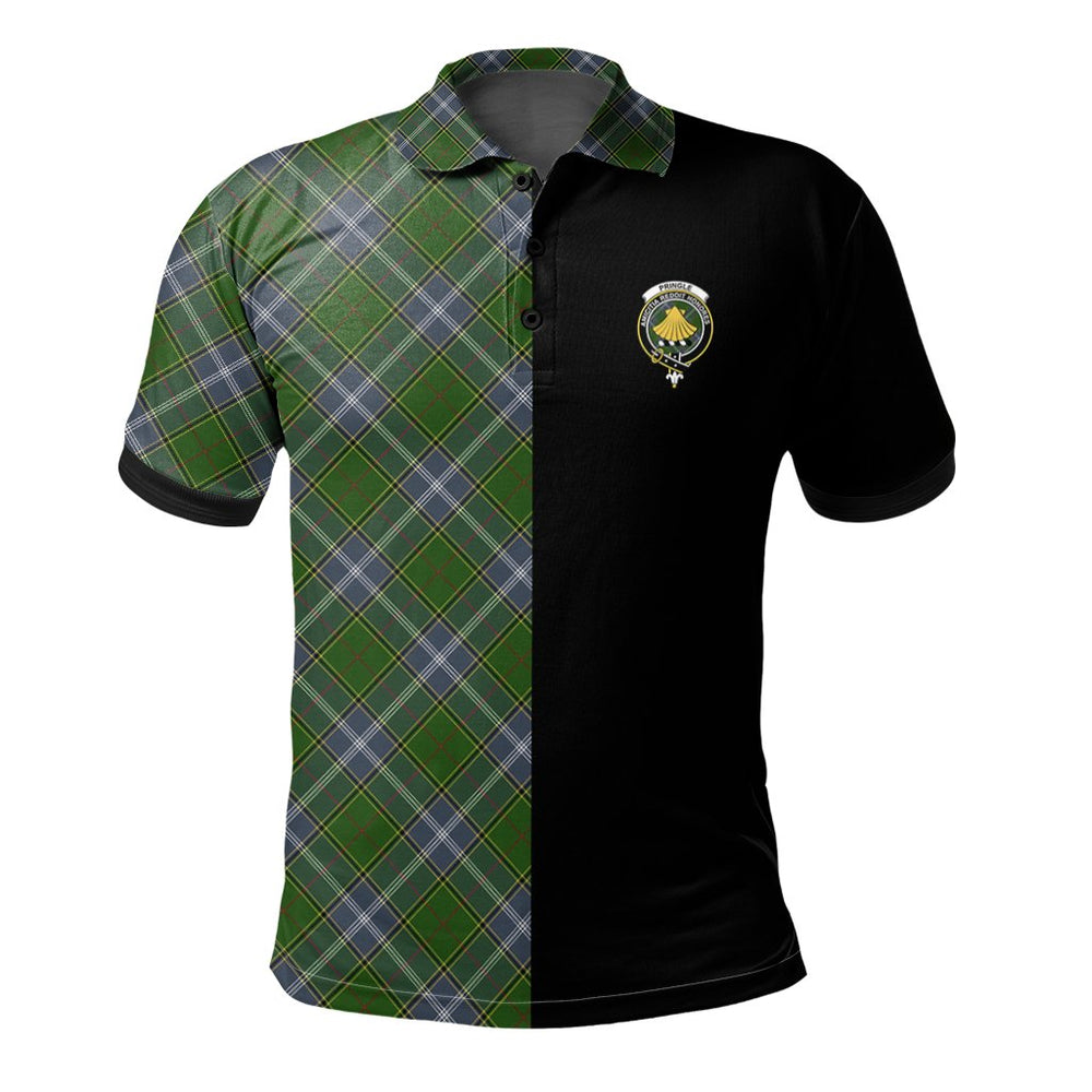 Clan Pringle Tartan Polo Shirt Half of Me - Cross Style YX43 Pringle Tartan Tartan Polo