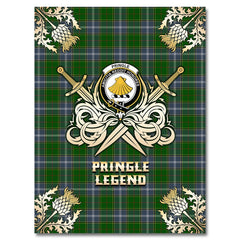 Clan Pringle Tartan Gold Courage Symbol Blanket FT13 Clan Pringle Tartan Today