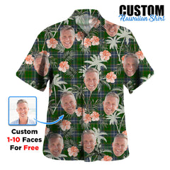 Clan Pringle Tartan Custom Face Hawaiian Shirt – Unisex Gift for Family Members, Summer Party XH45 Pringle Tartan Tartan Hawaii Shirt