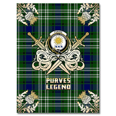 Clan Purves Tartan Gold Courage Symbol Blanket UB55 Clan Purves Tartan Today
