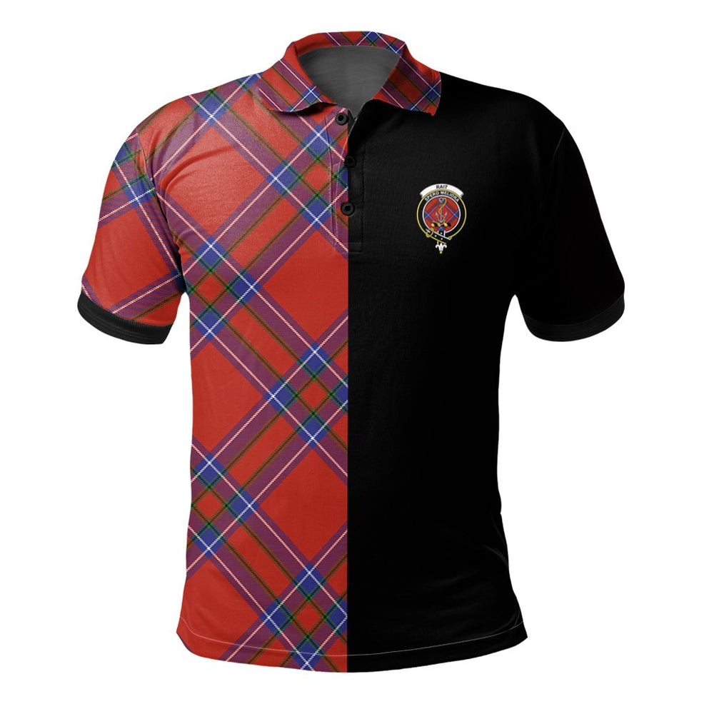 Clan Rait Tartan Polo Shirt Half of Me - Cross Style ET90 Rait Tartan Tartan Polo