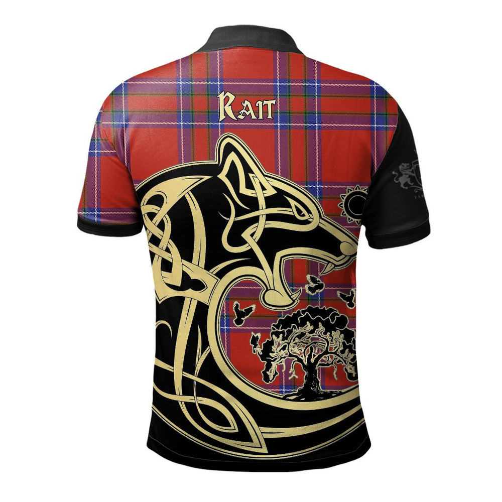 Clan Rait Tartan Polo Shirt Viking Wolf ZJ54 Rait Tartan Tartan Polo