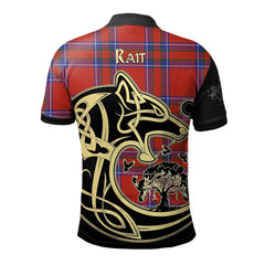 Clan Rait Tartan Polo Shirt Viking Wolf ZJ54 Rait Tartan Tartan Polo