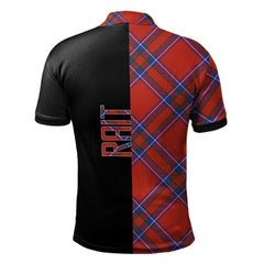 Clan Rait Tartan Polo Shirt Half of Me - Cross Style ET90 Rait Tartan Tartan Polo