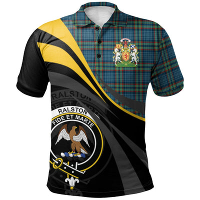 Clan Ralston Tartan Polo Shirt - Royal Coat Of Arms Style