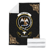 Clan Ralston Crest Tartan Premium Blanket Black NK62 Clan Ralston Tartan Today