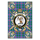 Clan Ralston Tartan Crest Black Garden Flag - Gold Thistle LW66 Clan Ralston Tartan Today