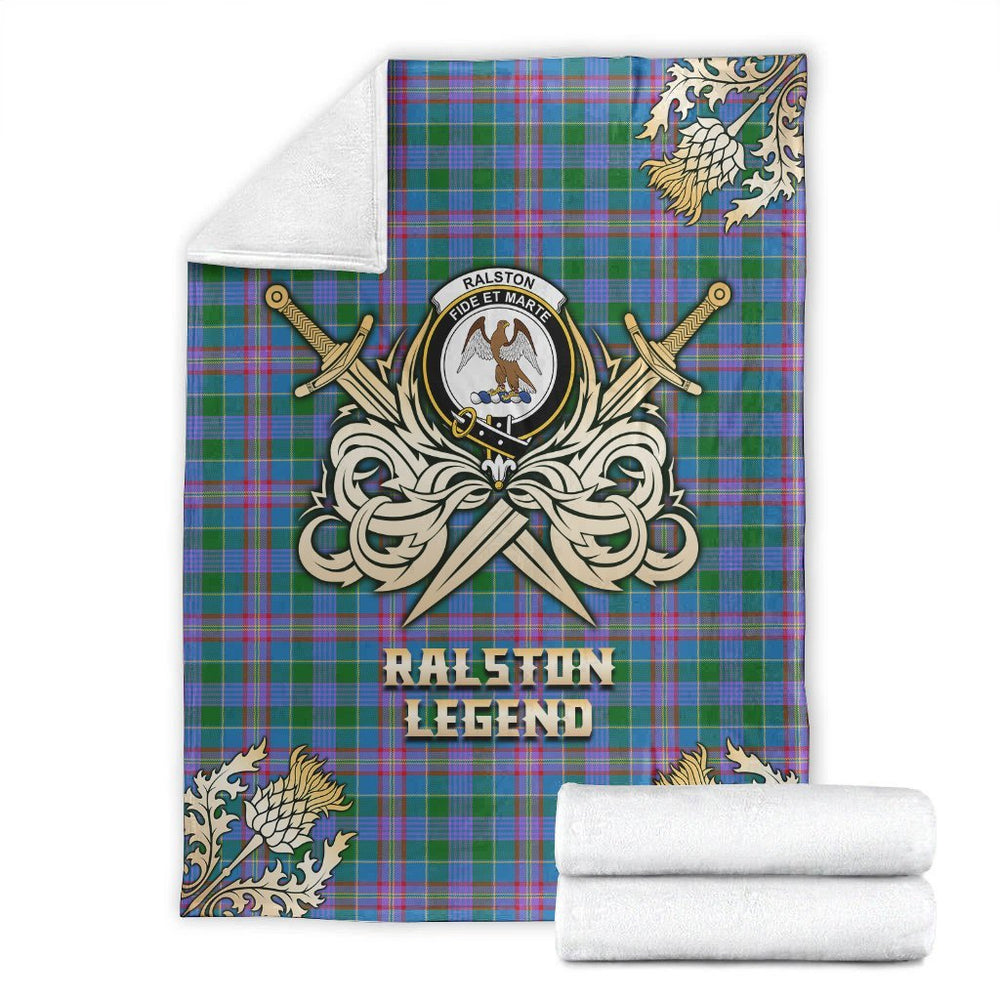 Clan Ralston Tartan Gold Courage Symbol Blanket SK39 Clan Ralston Tartan Today