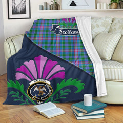 Clan Ralston Tartan Crest Premium Blanket Thistle Style BQ95 Clan Ralston Tartan Today