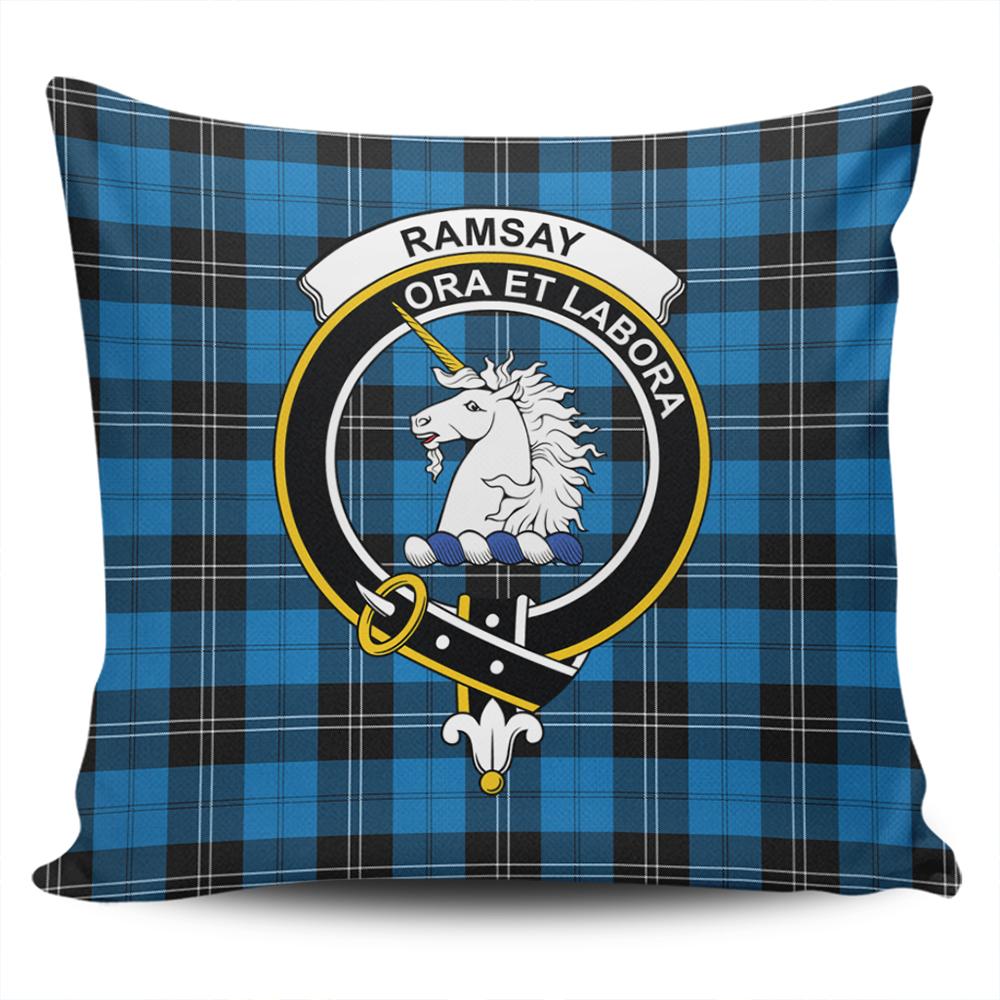 Clan Ramsay Blue Ancient Tartan Crest Pillow Cover AJ49 Clan Ramsay Tartan Today