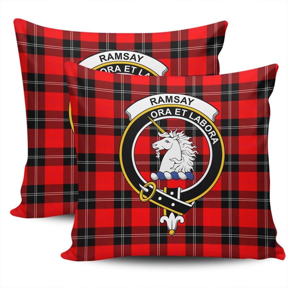 Clan Ramsay Modern Tartan Crest Pillow Cover PW64 Clan Ramsay Tartan Today