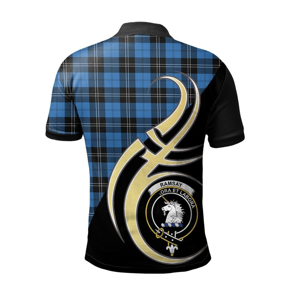 Clan Ramsay Blue Ancient Tartan Polo Shirt - Believe In Me Style FX15 Ramsay Blue Ancient Tartan Tartan Polo