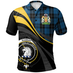 Clan Ramsay Blue Hunting Tartan Polo Shirt - Royal Coat Of Arms Style WZ85 Ramsay Blue Hunting Tartan Tartan Polo