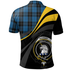 Clan Ramsay Blue Hunting Tartan Polo Shirt - Royal Coat Of Arms Style WZ85 Ramsay Blue Hunting Tartan Tartan Polo