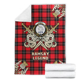 Clan Ramsay Modern Tartan Gold Courage Symbol Blanket LA59 Clan Ramsay Tartan Today