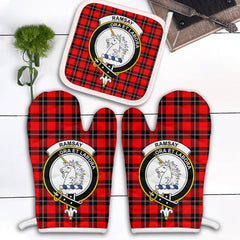 Clan Ramsay Modern Tartan Crest Oven Mitt And Pot Holder (2 Oven Mitts + 1 Pot Holder) LU92 Clan Ramsay Tartan Today