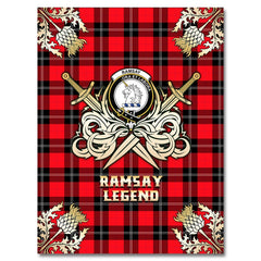 Clan Ramsay Modern Tartan Gold Courage Symbol Blanket LA59 Clan Ramsay Tartan Today