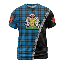 Personalized Clan Ramsay Blue Ancient Tartan Shirt with Scotland Coat of Arms & Custom Name WV76