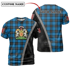Ramsay Blue Ancient Tartan Shirt with Scotland Coat of Arms & Custom Name WV76