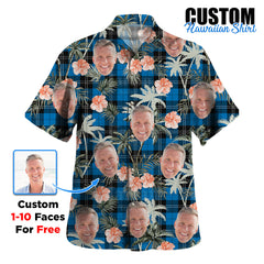 Clan Ramsay Blue Ancient Tartan Custom Face Hawaiian Shirt – Unisex Gift for Family Members, Summer Party QJ92 Ramsay Blue Ancient Tartan Tartan Hawaii Shirt