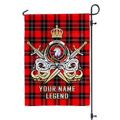 Custom Name Clan Ramsay Modern Tartan Garden Flag with Clan Crest and the Golden Sword of Courageous Legacy PU79