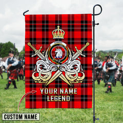 Personalized Custom Name Clan Ramsay Modern Tartan Garden Flag with Clan Crest and the Golden Sword of Courageous Legacy PU79 - Ramsay Modern Tartan Design, Scottish Heritage Gift