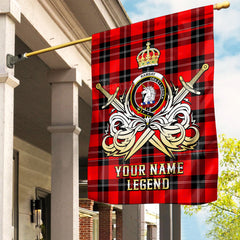 Custom Name Clan Ramsay Modern Tartan Garden Flag with Clan Crest and the Golden Sword of Courageous Legacy PU79