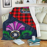Clan Ramsay Tartan Crest Premium Blanket Thistle Style BK35 Clan Ramsay Tartan Today