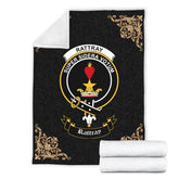 Clan Rattray Crest Tartan Premium Blanket Black DF23 Clan Rattray Tartan Today