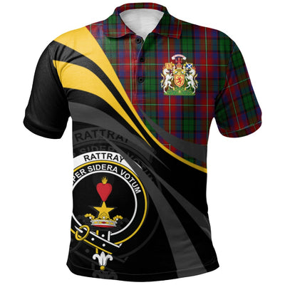 Clan Rattray of Lude Tartan Polo Shirt - Royal Coat Of Arms Style