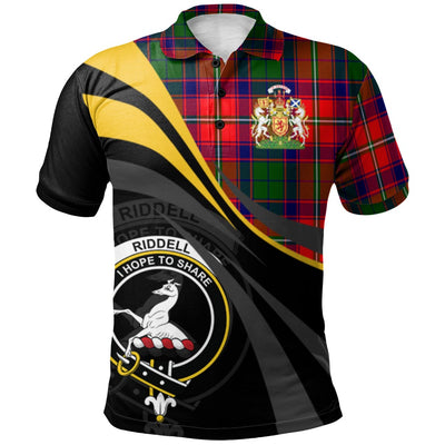 Clan Riddell Tartan Polo Shirt - Royal Coat Of Arms Style