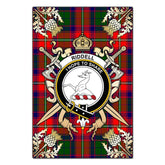 Clan Riddell Tartan Crest Black Garden Flag - Gold Thistle WK11 Clan Riddell Tartan Today