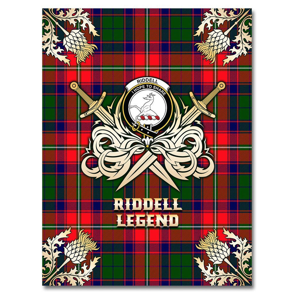 Clan Riddell Tartan Gold Courage Symbol Blanket IJ79 Clan Riddell Tartan Today